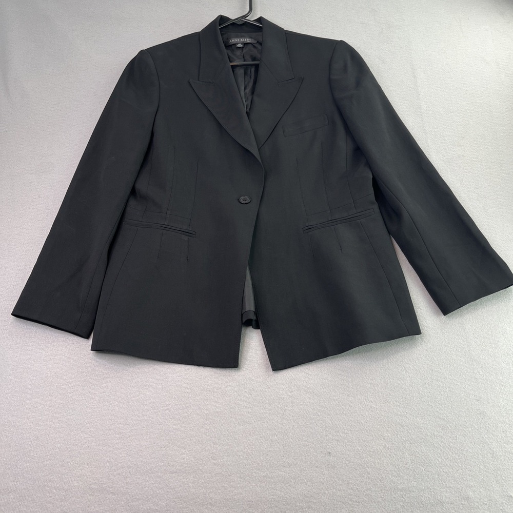 Anne Klein Women's 14P Black Single Button Suit Jacket Professional Office